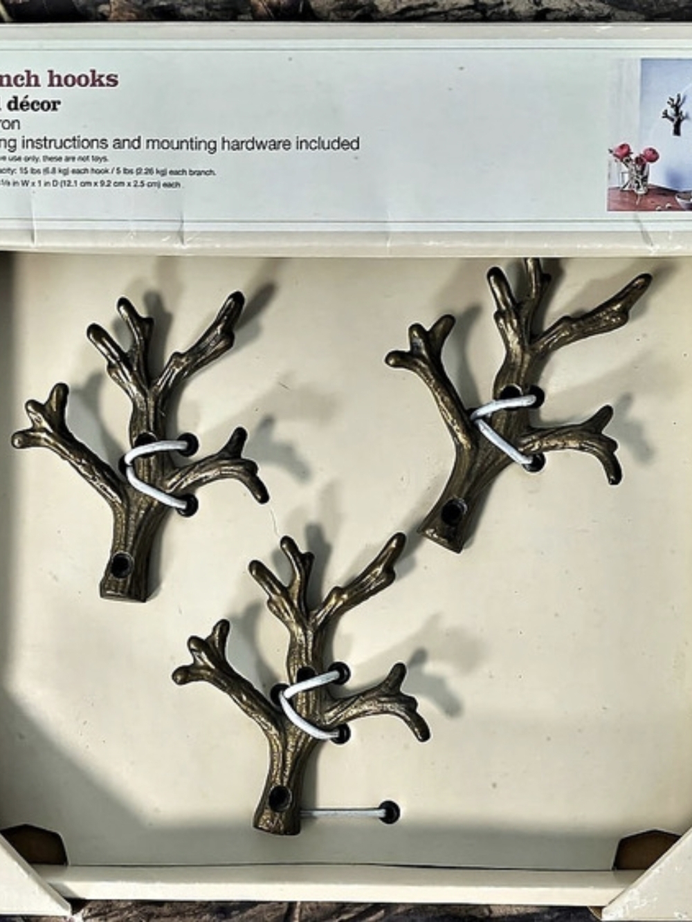 Room Essentials Branch Hooks Wall Decor Cast Iron Wall Hooks NWT